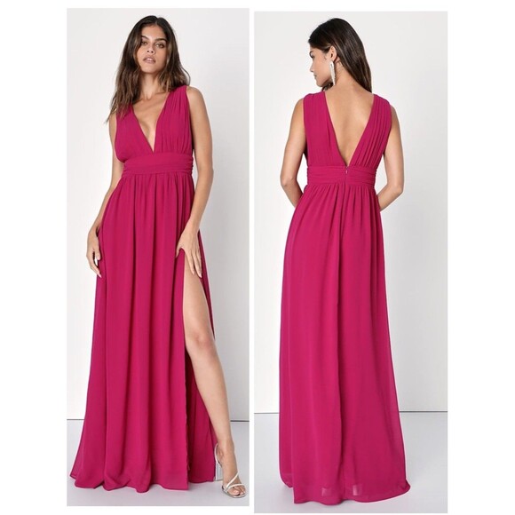 Lulus Heavenly Hues Magenta Maxi Dress Size XS Bridesmaid Wedding Guest Formal - Picture 1 of 10